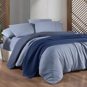 Resim Sarev Medulas Çift Kişilik Mavi Nevresim Takımı 200x220cm 