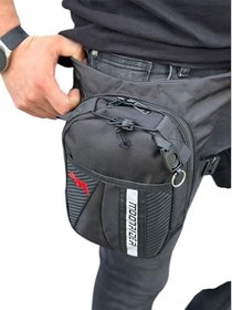 Resim Motosiklet Bacak ve Bel Çantası, Suya dayanıklı Ayarlanabilir Kemerli, Siyah,unisex motorcu çantası 