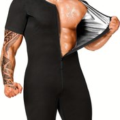 Resim Erkekler için Vücut Geliştirme Onesie - Spor Salonu, Antrenman ve Günlük Kullanım İçin Atletik Tişört & Şort Kombini - Sıkı Kesim Kas Çizgili Takım - Kolay El Yıkama Bakımı - Saydam Olmayan Eğitim Kıyafeti, Spor Aksesuarları, Rahat Giyim, Parlak Yüzey 