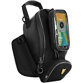Resim Rzahuahu Su Geçirmez Motosiklet Tankı Çantası Omuz Askılı Dokunmatik Ekran Telefon Kılıfı Siyah 