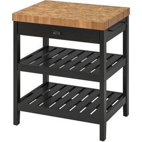 Resim Vadholma Siyah-meşe 79x63x90 Cm Mutfak Adası - Tezgah 