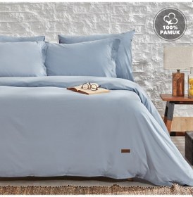 Resim Yataş Bedding Plain Çift Kişilik Ranforce Nevresim Takımı -Indigo İndigo 
