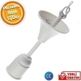 Resim Muhafazalı Korumalı Asma Askı Porselen Askılı Tij Duy Takımı Tavan Lamba Tutucu Duyu Başlığı 