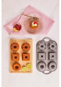 Resim Emsan Griss Six In One Döküm Kek Kalıbı Gri 6'Lı 