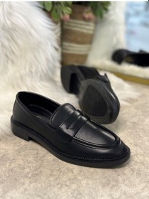 Resim Günlük Kadın Düz Loafer Klasik Desenli Taban Zincirli Oval Burunlu Makosen Sade Şık Ayakkabı 130 Siyah - Cilt 
