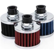 Resim Mavi-evrensel 12mm Araba Hava Filtresi Motosiklet Soğuk Hava Girişi Yüksek Akış Karter Havalandırma Kapağı Mini Havalan 