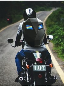 Resim Prıme Karbon, Led Gözlü Motorcu Sırt Çantası Ledli Sırt Çantası, Telefon Kontrol Kask Taşıma Çantası Siyah 