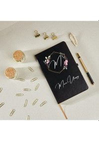 Resim Kişiye Özel Çiçek Çerçeve Tasarımlı Defter 