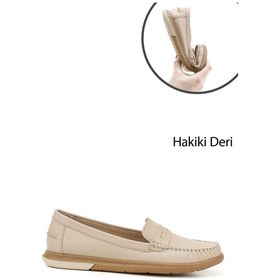 Resim Gönderi R Bej Antik Rok Hakiki Deri Comfort Loafer Bej 