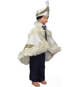 Resim Sünnet Kıyafeti Krem Renk 9 Parça Set- SN 1445 