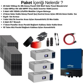 Resim Teknovasyon Arge Güneş Enerjisi Solar Paketi 11 kva Inverter 455 Watt Güneş Paneli 48V 50 Amper Lityum Akü 
