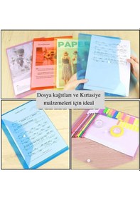 Resim A4 Çıtçıtlı Kırmızı Şeffaf Renkli Zarf Dosya 1 Adet Artlantis Çıt 