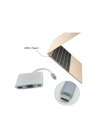 Resim Usb 3.1 Type C To Vga Usb 3.0 4961P Çevirici Dönüştürücü Adaptor 