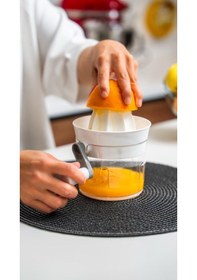 Resim Narenciye Sıkacağı Çevirmeli Portakal, Mandalina Ve Limon Sıkacağı Turuncu Beyaz 