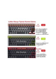 Resim Apple Uyumlu MacBook Pro Klavye Koruyucu 12-13Inc A1708 A1534 Amerikai̇Ngilizce Pembe Yeşil 