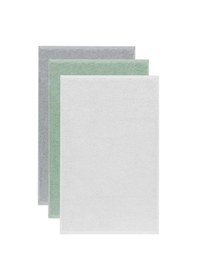 Resim 3 Lü Düz Renk El Yüz Havlu Seti %100 Pamuklu 50x90 Cm Gri-yeşil-beyaz Renkli 
