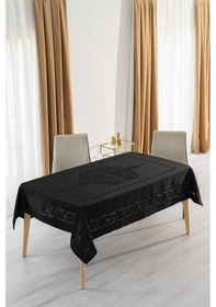 Resim Jumbo Jakar Siyah Sıvı Geçirmez Kumaş Pano 4-6kişilik Masa Örtüsü Siyah 