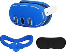 Resim VR Face Cover and VR Controller Grip Cover for Meta Quest 3,and VR Shell Cover,VR Lens Cover(Blue) 