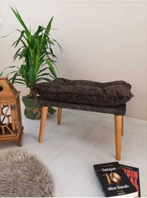 Resim Fahrettin Küçük Gürgen Retro Ayak Handmade Kedi Yatağı Makyaj Masası Pufu Salon Pufu Oturma Odası Pufu 