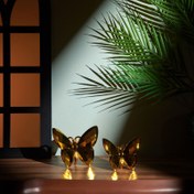 Resim La Deco Dekoratif 2'li Kelebek Biblo - Gold 
