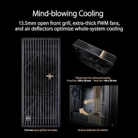 Resim ASUS PROART PA602 E-ATX KASA 420 MM RADYATÖR DESTEĞİ,1 ADET 140MM,2 ADET 200MM İLE GELEN KASA FANI, ÖN PANEL TOZ FİLTRESİ,GÜÇ KİLİDİ MANDALI,ALETSİZ PCIe MONTAJI,USB 20 GBPS DESTEKLİ SİYAH PROART KASA 