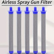 Resim 5 adet Mavi Hava Bırakmayan Püskürtme Tabancası Filtreleri, 60 Mesh Yedek Yüksek Basınçlı Püskürtme Aksesuarları - Push-On Tipi, Plastik, Pil Gerektirmez, Elde Kullanım İçin İdeal, Püskürtme Tabancası Aksesuarları | Mavi Filtreler | Plastik Yapı, Hava Bırakmayan Püskürtme Tabancası 