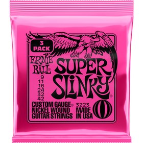 Resim Ernie Ball 3223 Super Slinky Nickel Wound Elektro Gitar Teli (3’lü Paket) 