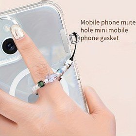 Resim 1 adet Evrensel Mini Sessiz Delik Cep Telefonu Gasket Ultra-İnce Kompakt Metal Cep Telefonu Askılı Klips Ultra-İnce Paslanmaz Çelik Cep Telefonu Askılı Yama Gasket, Askılı Güvenlik Bağlayıcı 