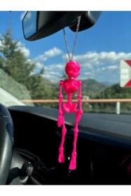 Resim Genel Markalar İskelet Ayna Süsü Pembe Araba Süsü 