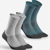 Resim Outdoor Çorap - Yüksek Konçlu - Gri/Mavi - 2 Çift - Hike 100 