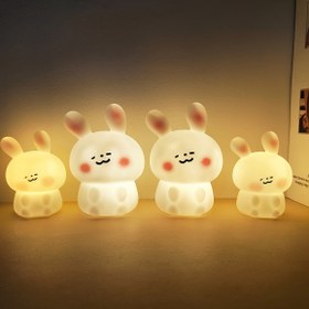 Resim Allık Tavşanı LED Gece Lambası, Düğme Pillerle Çalışan, Kompakt ve Taşınabilir, Parti İçin Uygun Yatak Odası Yanı Aydınlatma Süsleri, Arkadaşlar, Akrabalar ve Sınıf Arkadaşları için Tatil Doğum Günü Hediyeleri Olarak Kullanılabilir 