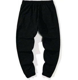 Resim Legnd Fire & Letter Graphic Drawstring Waist Eşofman Altı Siyah 