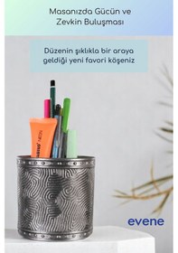 Resim Kalemlik Masa Kalemliği Organizer Kalemlik Gümüş Eskitme Renk Model 82 Çok Renkli 