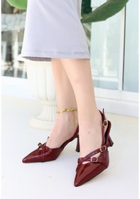 Resim Liwan Bordo Rugan Topuklu Ayakkabı 