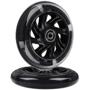 Resim Çift 120mm Çocuk Scooter'ı Led Işıklı Yanıp Sönen Tekerlekler Rulmanlı Ön/arka Led Yanıp Sönen Scooter. 