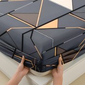 Resim 3 parça %100 Polyester Fırçalanmış Baskılı Yatak Odası Ev Otel Açık Bej Dostu Yumuşak Rahat Çarşaf Takımı Bir Lastikli Çarşaf + İki Yastık Kılıfı (Yastık Dahil Değildir) 
