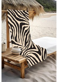Resim Dijital Baskı Plaj Deniz Havlusu Zebra Desenli Peştamal Hvl0185 Renkli 