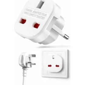 Resim Kyrotech Ingiltere’den Ab’ye Seyahat Adaptörü, Uk G Tip 3 Pin’den Avrupa E/f Tipi 2 Pin Priz Dönüştürücü, Güvenlik Kilitli, 240V 10A, 16A, Fransa, Almanya, Hollanda, Polonya, Isveç Uyumlu 