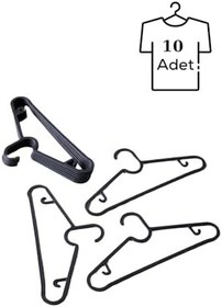 Resim Mithra Life 10 Adet Plastik Siyah Elbise Gömlek Pantolon Askısı MIT1128 