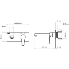 Resim Teska Quasar Pro Krom Ankastre Lavabo Bataryası-22cm Diğer 