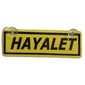 Resim Hayalet Yazılı Sarı Dekor Plaka Vantuzlu Cam Süsü 