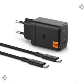 Resim Spigen 65W USB-C Hızlı Şarj Aleti + 2 Metre Örgü Kablo Samsung PPS 2.0 / Isı Düşürücü GaN Destekli Akım Korumalı Güç Adaptörü Super Hızlı Şarj iPhone & Android & iPad & MacBook Type-C Black - ACH05475 