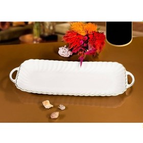 Resim Elta Collection Carmen Dikdörtgen Tepsi 42 16 4 Cm Beyaz 