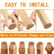 Resim 4 adet Yuvarlak Şeffaf Masa ve Sandalye Bacak Koruyucuları ile Işık Kahverengi Keçe Pedleri - Sessiz, Kaymaz, Gürültü Azaltan Mobilya Bacak Kapakları, Sert Ahşap Zeminler için Dayanıklı Silikon Malzeme, Kolay Kurulum, Farklı Şekiller ve Boyutlara Uygun, Mobilya Bacak Koruyucuları, Sert Ahşap Zemin Koruma, Modern Mobilya Aksesuarı, Pürüzsüz Yüzey Bitişi 