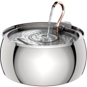 Resim Yabstrip 4L Kedi Su Çeşmesi, Otomatik, Paslanmaz Çelik, Ultra Sessiz Pompa, USB Fiş, Pil Yok, ≤36V Çalışma Gerilimi, Su Geçirmez Olmayan, Çoklu Evcil Hayvanlar için 