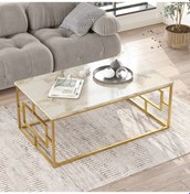 Resim Robin Home Atlantis Gold Metal Orta Sehpa Mermer Desen 