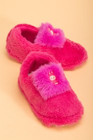 Resim Jackers Kız Çocuk Tüylü Peluş Pofuduk Figürlü Panduf 