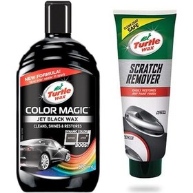 Resim Turtle Wax Renkli Cila Siyah Ve Turtle Wax Çizik Giderici Pasta 