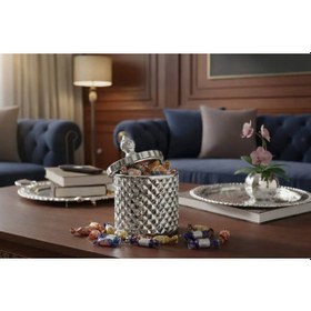 Resim Rova Tr Cam Kavanoz Gümüş 