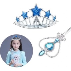 Resim Aspata Store Karlar Ülkesi Elsa Yıldız Mavi Taç ve Asa Seti 